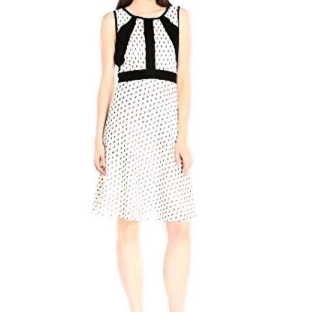 Ivanka Trump Sleeveless Fit Flare Colorblock Dress